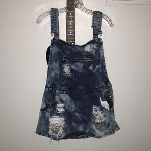 Denim washed overalls